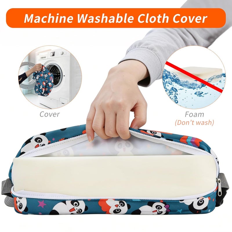 Zicac Portable Seat Cushion Washable with Non-Slip Bottom, Detachable Strong Support Cushion for Toddler Kids Baby Infant (Cyan Panda) - Image 3